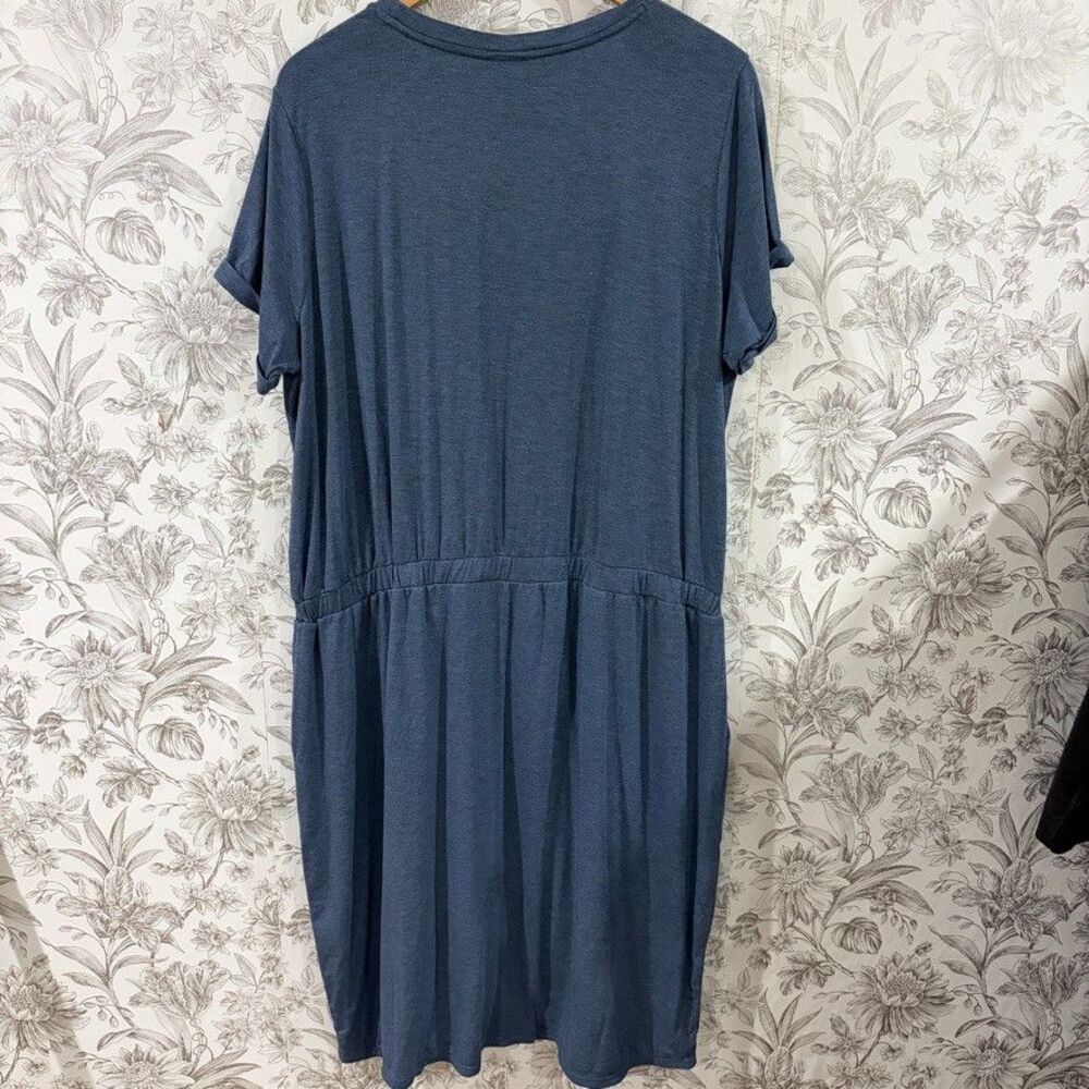32 Degrees Womens Lux Dress Short Sleeve Pockets Stretchy Heather Indigo Sz XXL - Picture 8 of 8